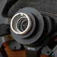 View of quick release mechanism and connector on the back of the Logitech G Pro steering wheel rim.